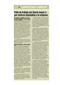 Falta de trabajo por fuerza mayor o por motivos imputables a la