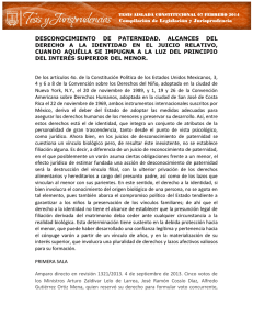 desconocimiento de paternidad. alcances del derecho a la