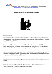 Contrato de código de conducta en Internet
