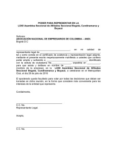 PODER PARA REPRESENTAR EN LA LXXII Asamblea Seccional