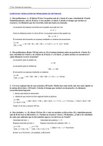 Sistemas de Ecuaciones: Problemas de Distancia - Matemáticas Secundaria
