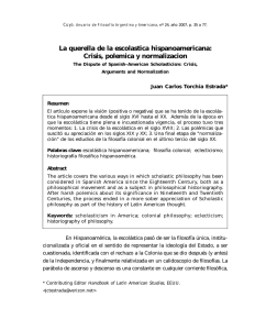 La querella de la escolastica hispanoamericana: Crisis, polemica y