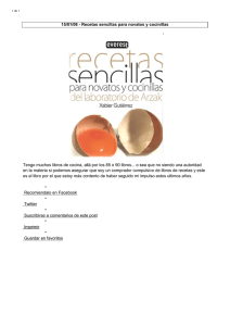 Recetas sencillas para novatos y cocinillas