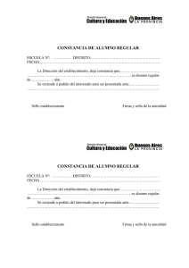 Certificado Alumno Regular - Modelo Editable