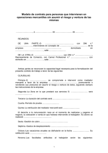 Modelo de contrato para personas que intervienen en operaciones
