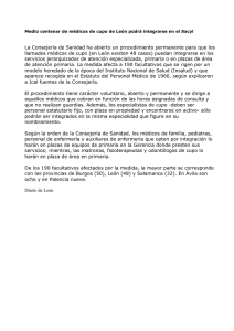 Medio centenar de medicos de cupo de Leon podran integrarse en