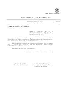 a las entidades financieras - del Banco Central de la República