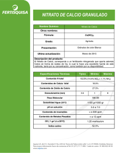 Nitrato de Calcio Granulado: Ficha Técnica y Usos