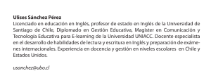 Ulises Sánchez Pérez Licenciado en educación en Inglés, profesor