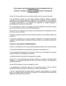 delitos en materia de vías de comunicación y de correspondencia