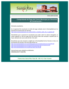 Comprobante de Pago del Canon Municipal por Derechos de