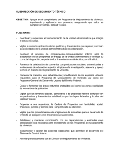 SUBDIRECCIÓN DE SEGUIMIENTO TÉCNICO OBJETIVO: Apoyar