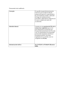 Permanente total cualificada - Indemnización por Accidente