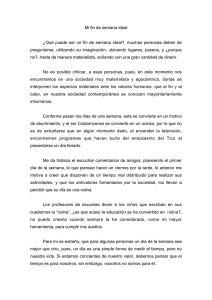 Ensayo Fin de Semana Ideal: Tiempo, Felicidad y Valores Sociales