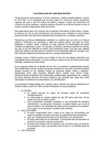 “LAS VENTAJAS DE LEER MAS RAPIDO” Pocas personas