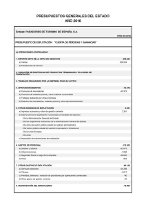 Presupuesto de Explotación "Cuenta de Pérdidas y Ganancias"