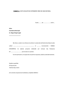 Nota Solicitud de Extensión Red de Gas Natural - TYS