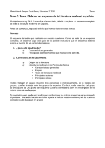 Tema 3. Tarea. Elaborar un esquema de la Literatura medieval