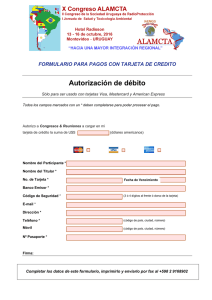 Solo para ser usado con Tarjetas MASTERCARD y VISA