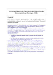 Consulta sobre Condiciones de Compartimentación en Sectores de