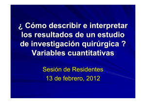 ¿ Cómo describir e interpretar los resultados de un estudio de