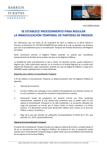 Procedimiento para Inmovilización Temporal de Partidas en el