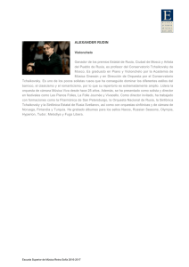 alexander rudin - Escuela Superior de Música Reina Sofía.