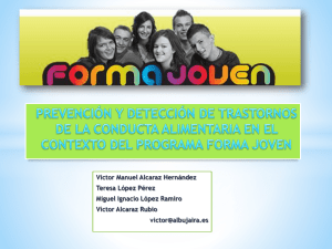 trastornos de la conducta alimentaria: programa forma joven