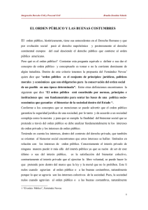 EL ORDEN PÚBLICO Y LAS BUENAS COSTUMBRES