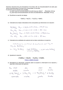 Estequiometría: Cálculo de Masas en Reacciones Químicas