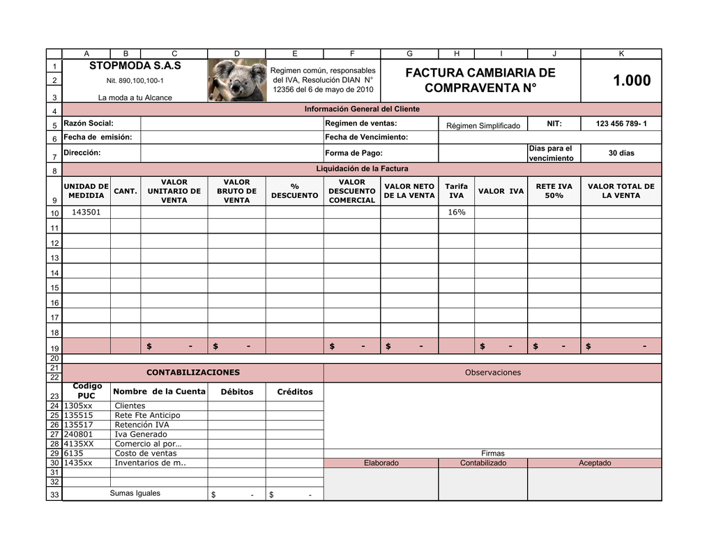 Factura cambiaria de compra y venta