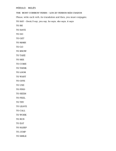 MÓDULO: INGLÉS THE MOST COMMON VERBS – LOS 25