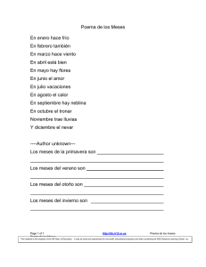 Poema de los Meses En enero hace frío En febrero también En