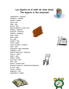 Los objetos en el salón de clase (aula) The objects in the classroom