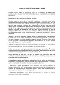 . TEORIA DE LAS INTELIGENCIAS MÚLTIPLES Howard Gardner