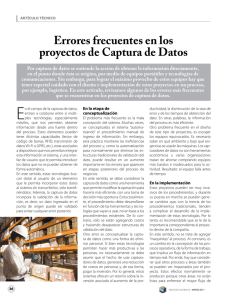 Errores frecuentes en los proyectos de Captura de Datos