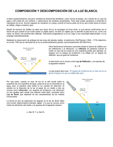 composición y descomposición de la luz blanca.