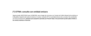 (*) CFTNA: consulte con entidad emisora