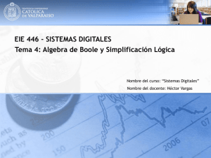 EIE 446 - SISTEMAS DIGITALES Tema 4: Algebra de Boole y