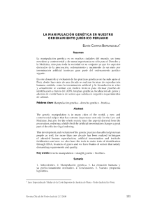 LA MANIPULACIÓN GENÉTICA EN NUESTRO ORDENAMIENTO