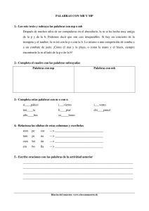 Ejercicios con MB y MP - Ortografía Española