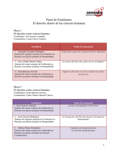 Panel de Estudiantes El derecho dentro de las ciencias humanas