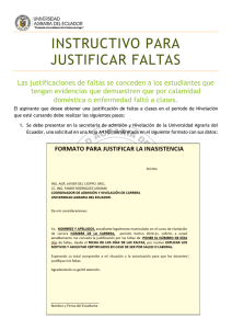 Justificación de Faltas - Universidad Agraria del Ecuador