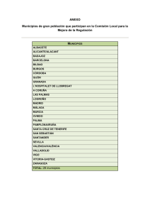 Municipios de gran población que participan en la Comisión Local