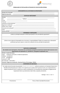 FORMULARIO DE POSTULACIÓN ACTIVIDADES DE