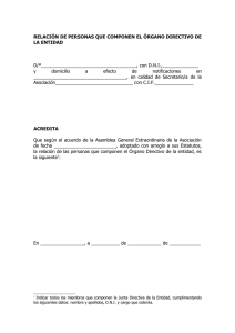 RELACIÓN DE PERSONAS QUE COMPONEN EL ÓRGANO