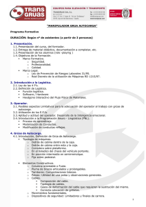 “MANIPULADOR GRUA AUTOCARGA” Programa Formativo