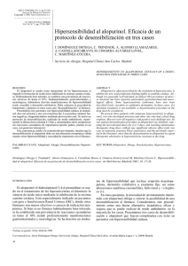 Hipersensibilidad al alopurinol. Eficacia de un protocolo de