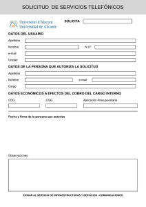 SOLICITUD DE SERVICIOS TELEFÓNICOS