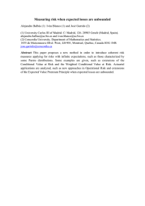 Measuring risk when expected losses are unbounded